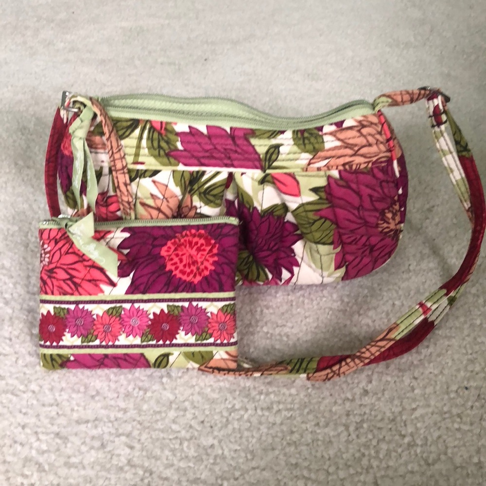 Vera Bradley *RETIRED* Hello Dahlia Purse + Pouch